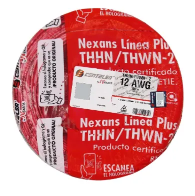 ALAMBRE CU THHN 90 C 12AWG RO CENTELSA X 100 METROS